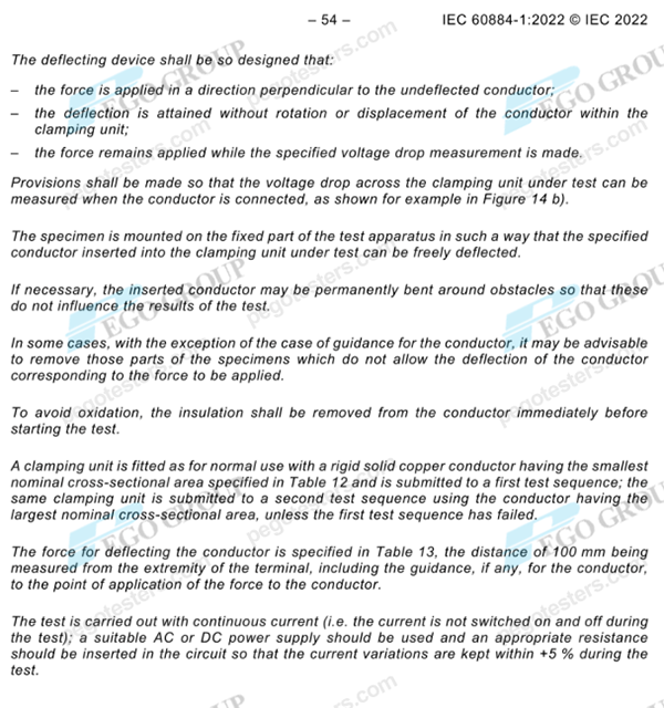 IEC60884-1-clause-12.3.12-deflection-device