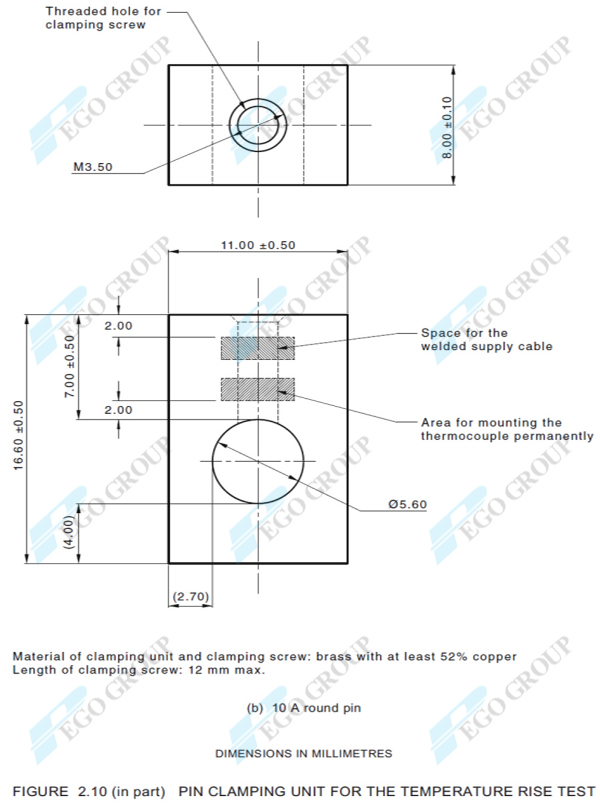 pin-clamping unit-for-temperature-rising-test-of-AS-NZS-10A-round-pin-plugs